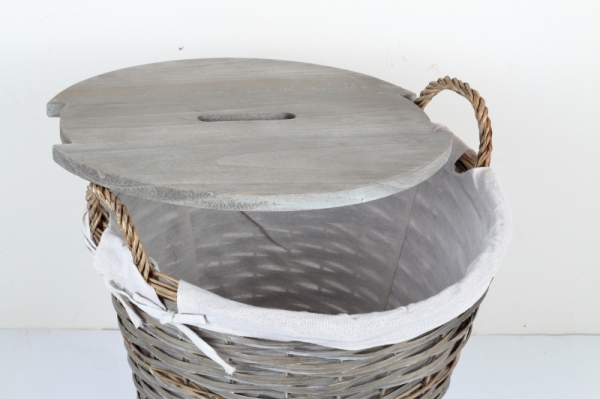 Prútený kôš s látkovým poťahom 47x45x61cm