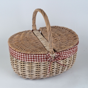 Prútený kôš s poklopem 42x36cm