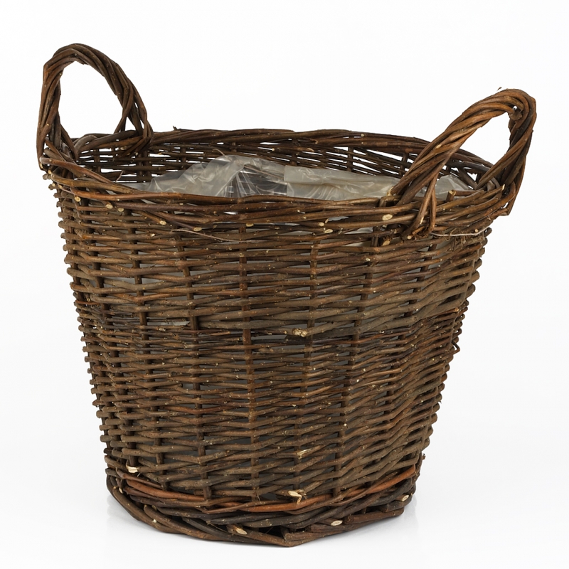 Prútený tmavý kôš - veľký