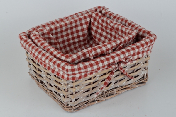 Prútený kôšik červený 20x15x11cm