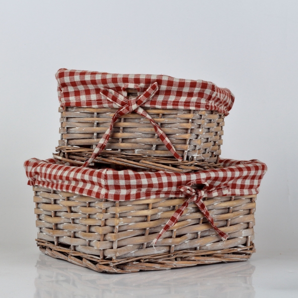 Prútený kôšik červený 20x15x11cm