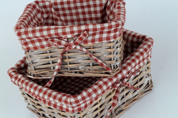 Prútený kôšik červený 20x15x11cm