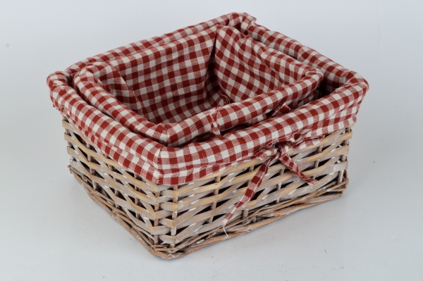 Prútený kôšik červený 23x12cm