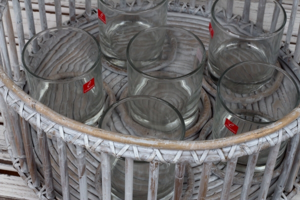 Prútený okrúhly svietnik na 6 sviečok 35x15cm