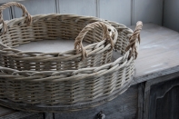 Prútený podnos s uchom 34cm