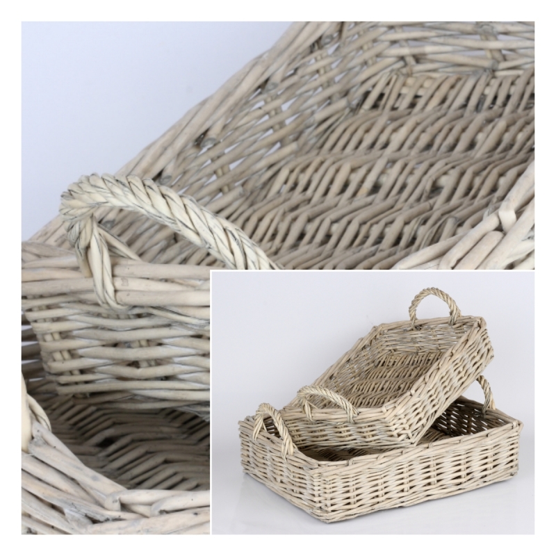 Prútený podnos sada 2ks 41x30 / 35x26cm