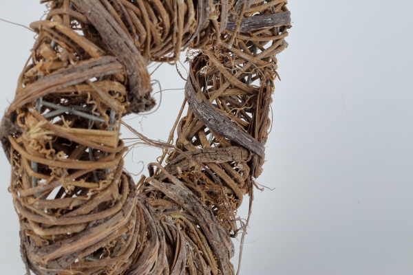 Prútený vénec srdca 30cm