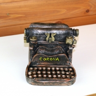 Písací stroj retro - pokladnička 16x17 cm