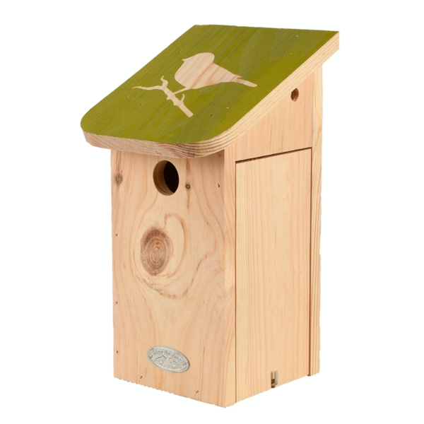 Vtáčia búdka 15x15x28cm, prírodná/zelená