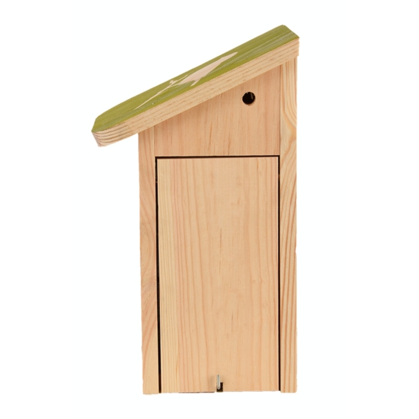 Vtáčia búdka 15x15x28cm, prírodná/zelená