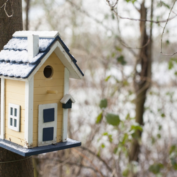 Vtáčia búdka domček krémový 18,2x17,5x27,8cm