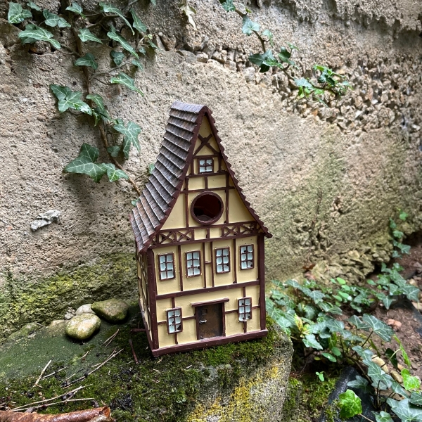 Vtáčia búdka FRAMING HOUSE žltá 25cm