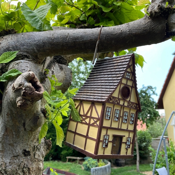 Vtáčia búdka FRAMING HOUSE žltá 25cm