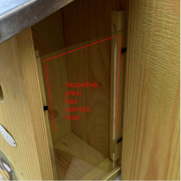 Vtáčia búdka pre sýkorky 32 mm s pozorovacím okienkom – 39 cm