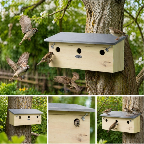 Vtáčia búdka pre vrabčiaky 16,8x46,8x20,5cm