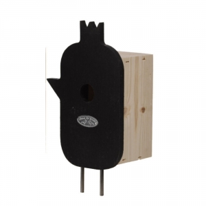 Vtáčia búdka s vtáčikom 15,7x10,8x28,8 pravá