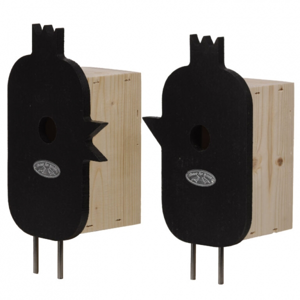 Vtáčia búdka s vtáčikom 15,7x10,8x28,8 pravá