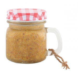 Vtáčia kŕmenie arašidové maslo červená