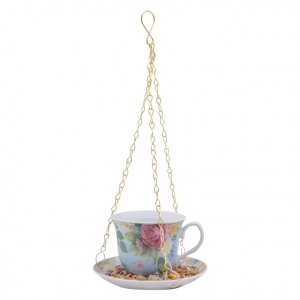 Vtáčie krmítko do záhrady hrnček modrý