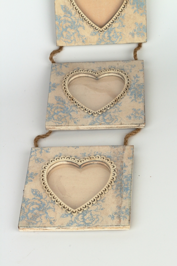 Rámčeky na fotky na stenu 3 srdcia