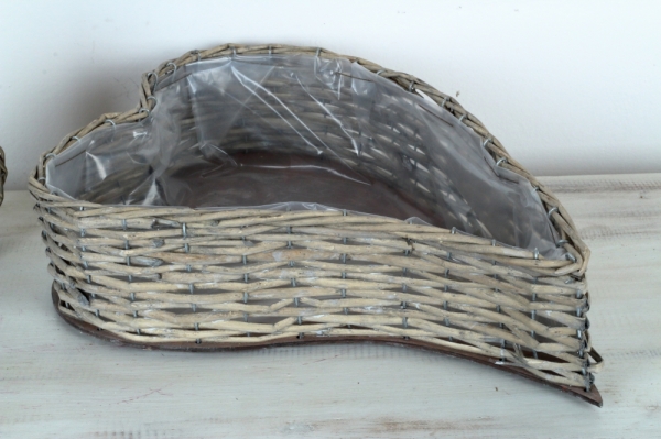 Ratanové kvetináče v tvare sŕdc 2kusy 40 / 30cm
