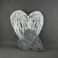 Ratanové srdce šedé - 30×37cm