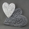 Ratanové srdce - šedé 50 × 57cm