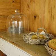 Ratanový podnos so skleneným poklopom - veľký