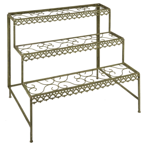 Regál na kvety so zelenou patinou 88x60x83, 8cm