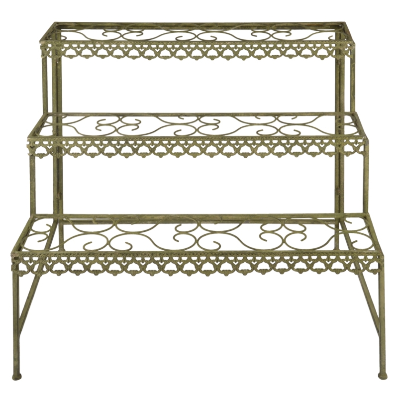 Regál na kvety so zelenou patinou 88x60x83, 8cm