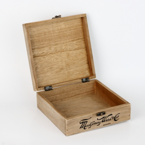 Retro box na krém na topánky s kefou 20x20x7cm