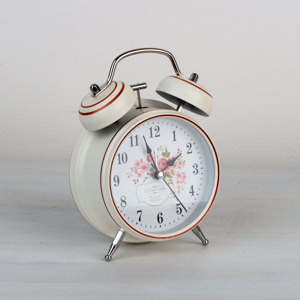 Retro budík VINTAGE FLOWERS 16cm