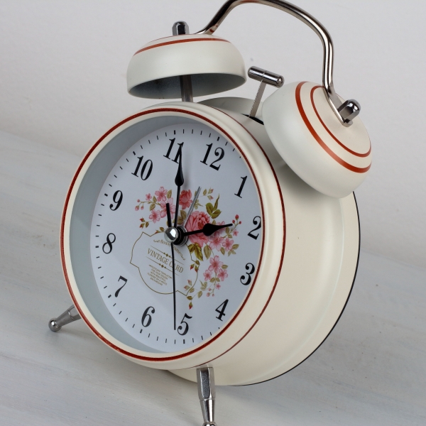 Retro budík VINTAGE FLOWERS 16cm