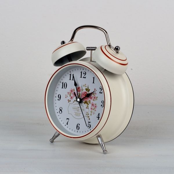 Retro budík VINTAGE FLOWERS 16cm