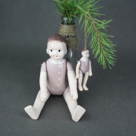 Retro dekorácie drevená bábika 28cm