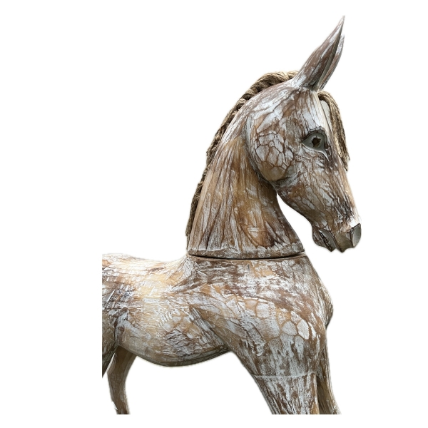 Retro dekorace drevený hojdací kôň 80 cm