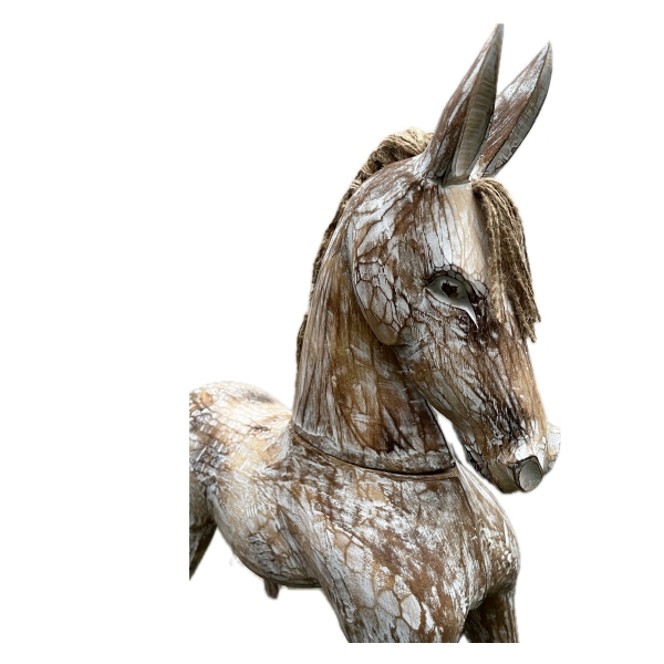 Retro dekorace drevený hojdací kôň 80 cm