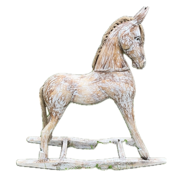 Retro dekorace drevený hojdací kôň 80 cm