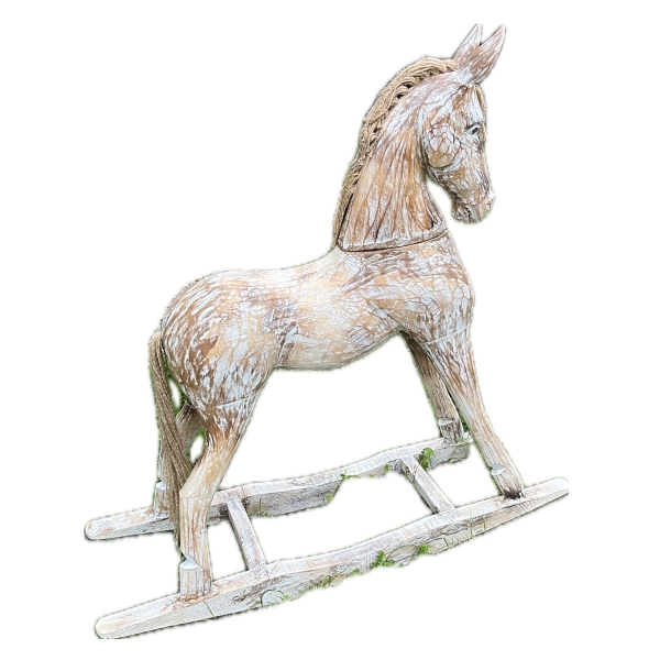Retro dekorace drevený hojdací kôň 80 cm