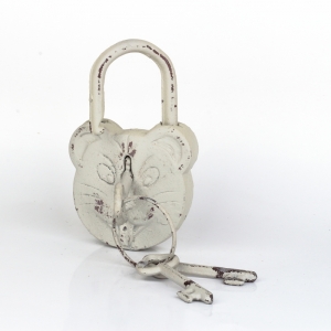 Retro dekorácie liatinový zámok myš