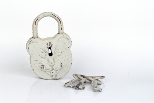 Retro dekorácie liatinový zámok myš