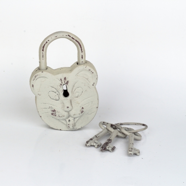 Retro dekorácie liatinový zámok myš