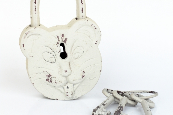 Retro dekorácie liatinový zámok myš