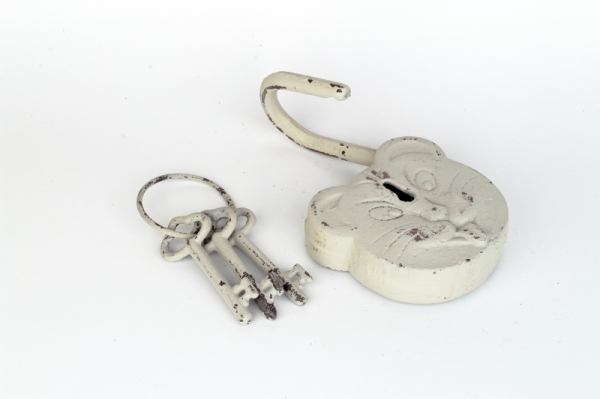 Retro dekorácie liatinový zámok myš