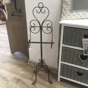 Retro držiak na toaletný papier tmavý kov 70cm