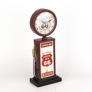 Retro hodiny pumpa ROUTE 66 červené 34cm