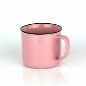 Retro hrnček s pokrievkou ružový x cm