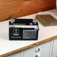 Retro pokladnička na peniaze magnetofón 18x13 cm