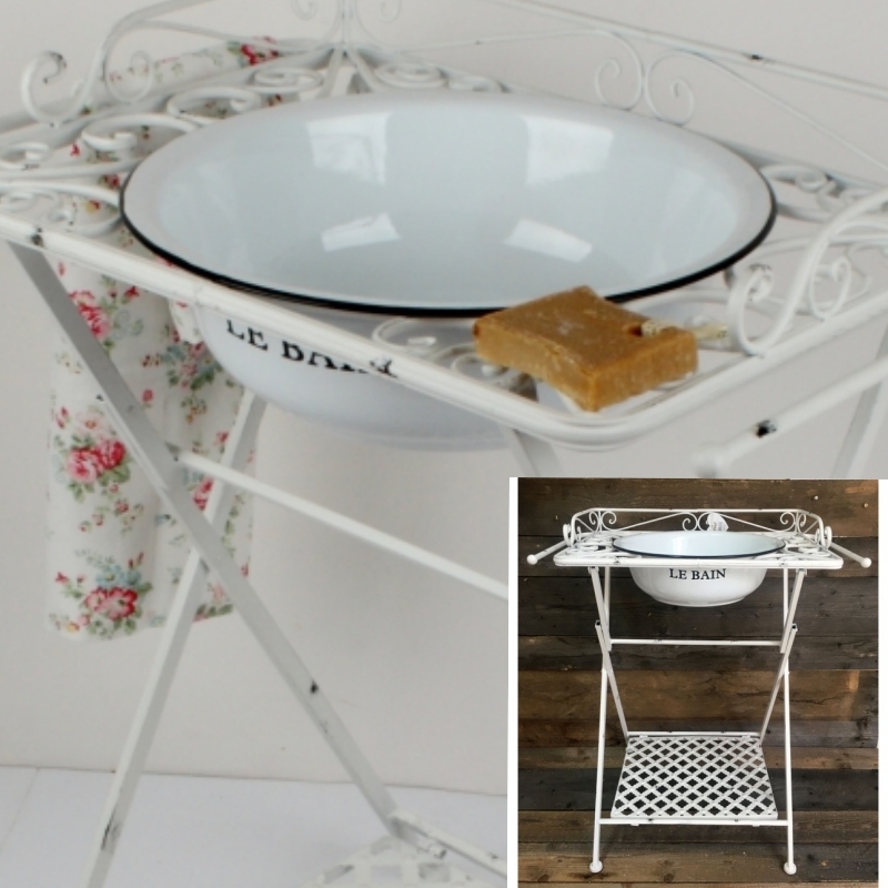 Retro kúpeľňový stojan na umývadlo 61x37x81cm