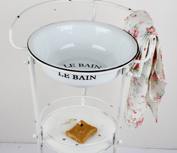 Retro kúpeľňový stojan na umývadlo guľatý 40x37x81cm